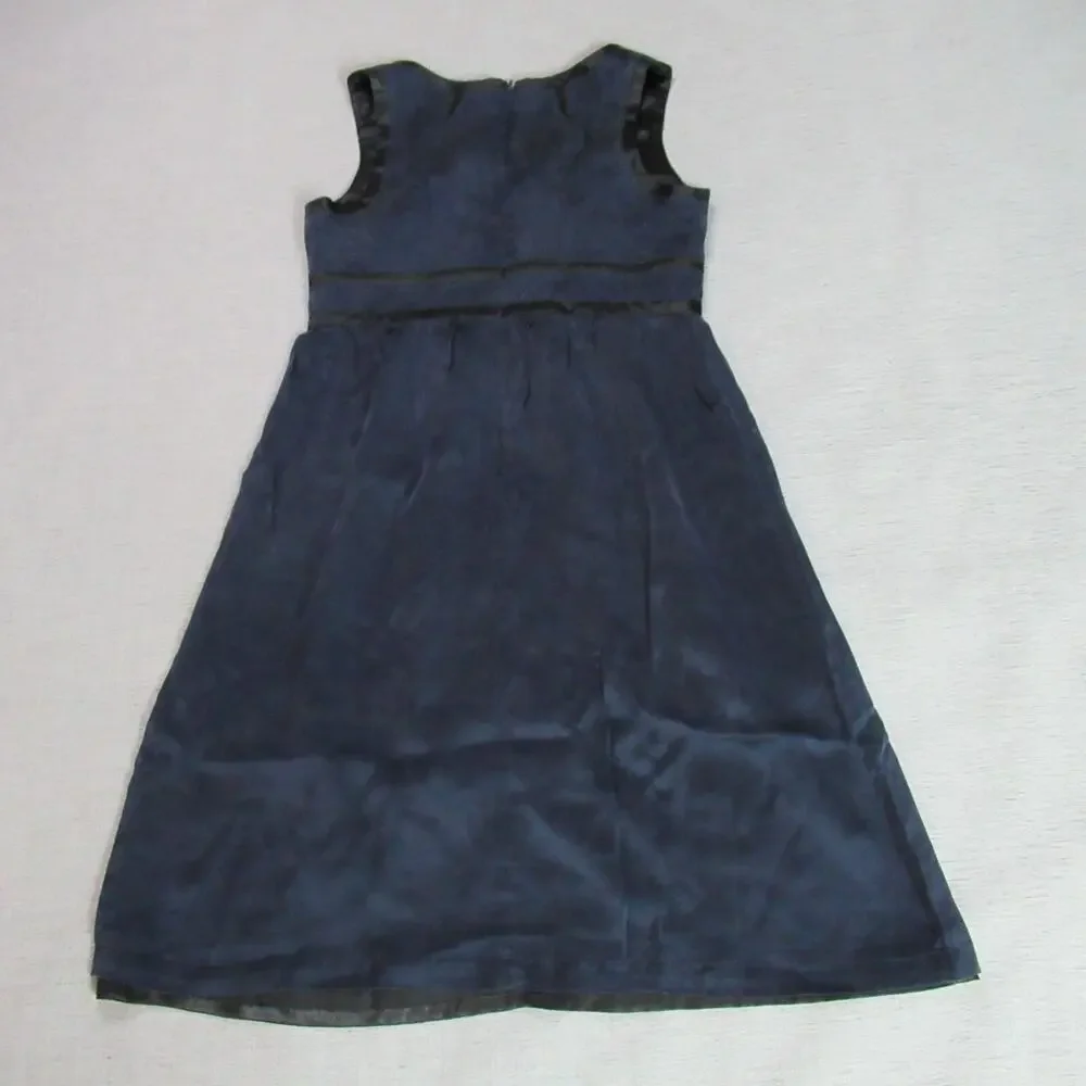 Proenza Schouler by Target Dress Womens Size 5 Blue Black 100% Silk Cocktail Y2K